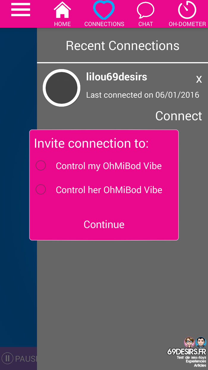 Ohmibod bluemotion nex2 - remote app